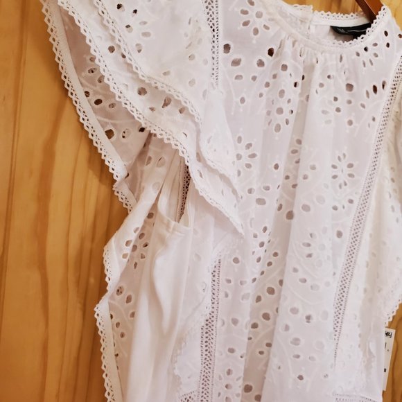 INC International Concepts Bubble-Hem Eyelet Top - Picture 9 of 10